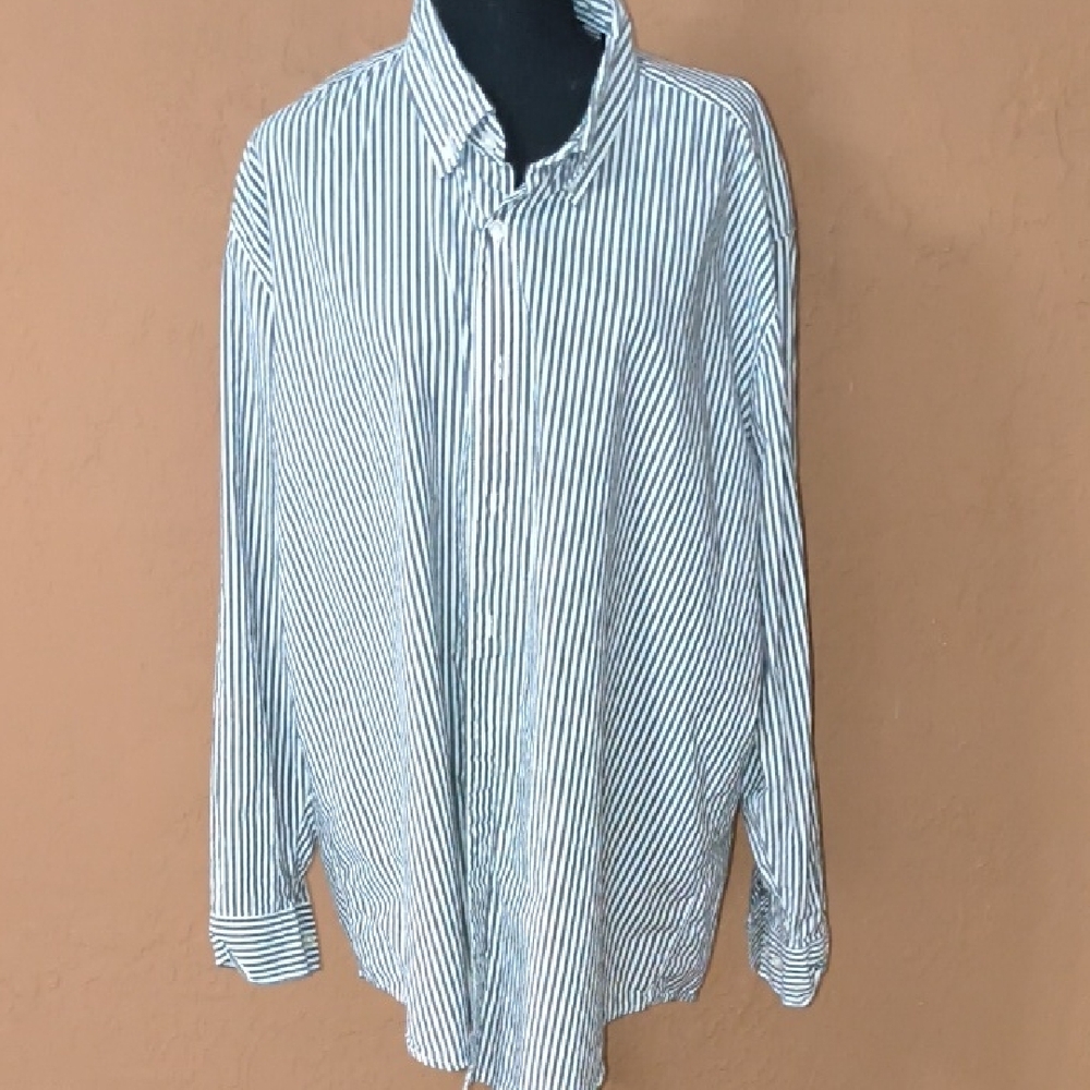 Norma Kamali Gray and White Casual Button Down Shirt Size L